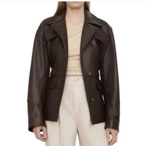 Vince Safari Women's Brown Leather Jacket